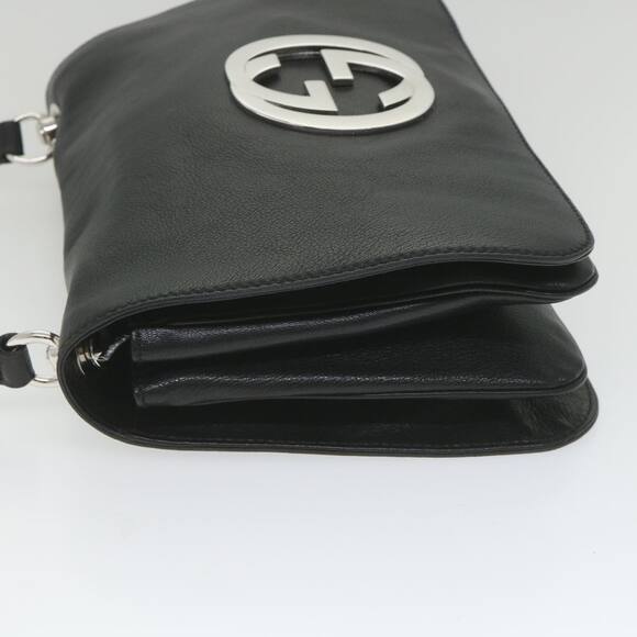 GUCCI Interlocking Shoulder Bag Leather Black - Picture 4 of 16